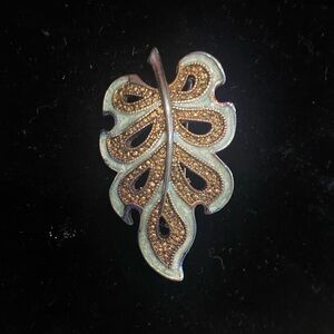 Gold and Silver Leaf Brooch